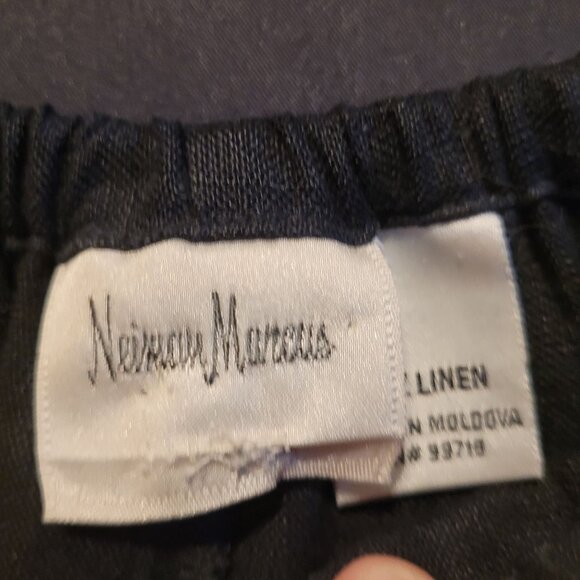 Vintage Neiman Marcus Linen Outfit Black Large 2 Pieces Women - Picture 14 of 14